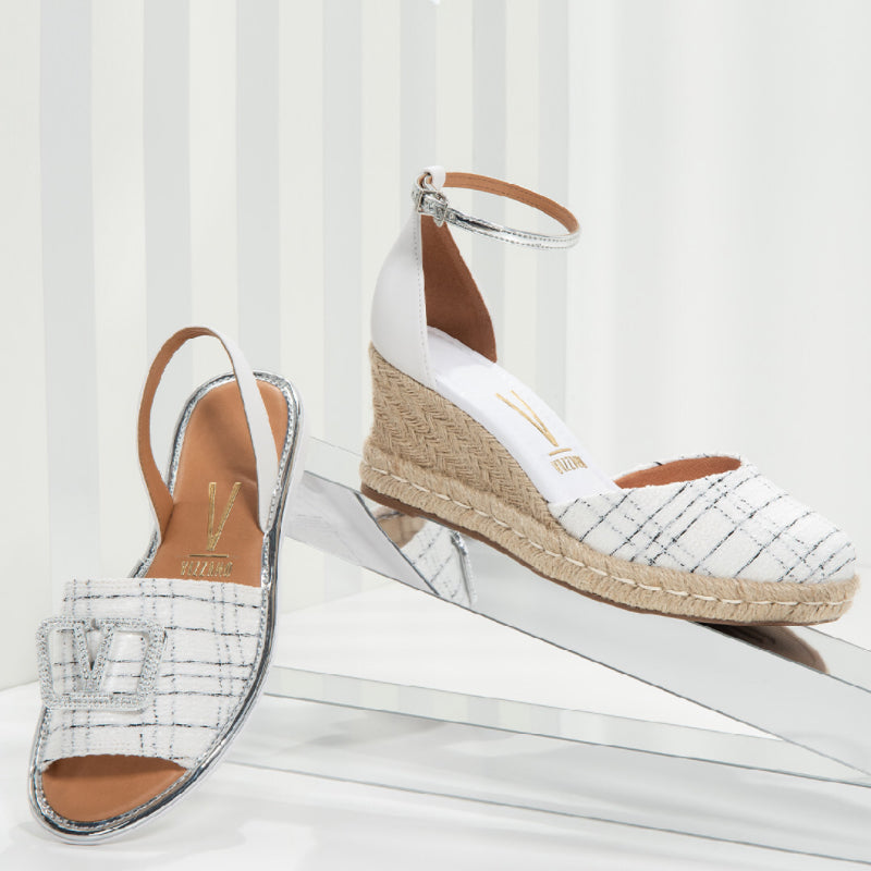 Vizzano Women's White Wedge Espadrilles Comfort Gorgeous Flats