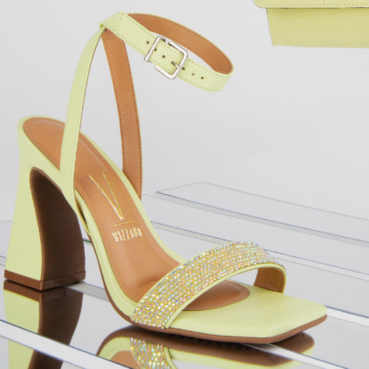 Vizzano Women's Kia Square Toe Beaded Strap High Heel