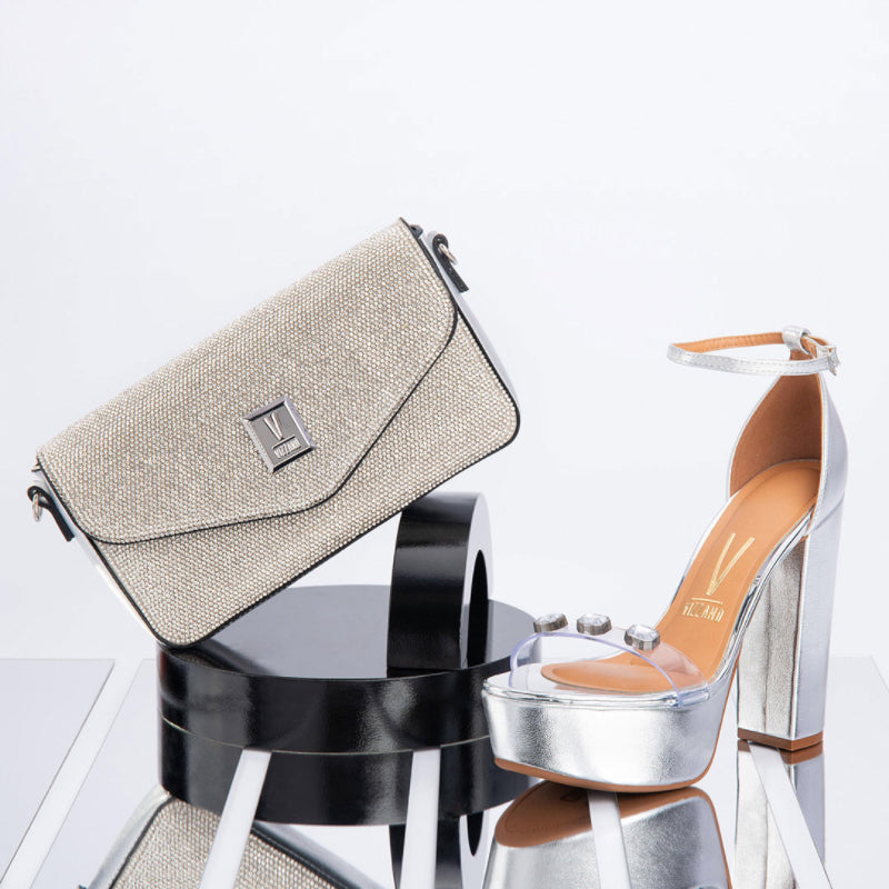 Vizzano Women's Embellished Heel Sandals with Ankle Strap