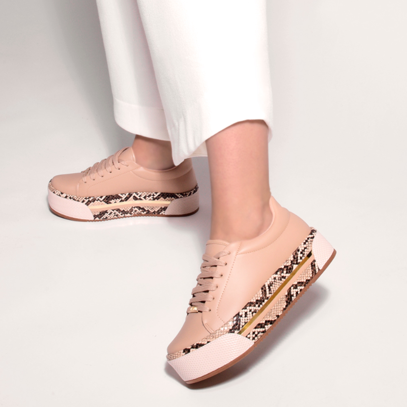 Casual Snake Skin Detail Women's Sneakers by Vizzano